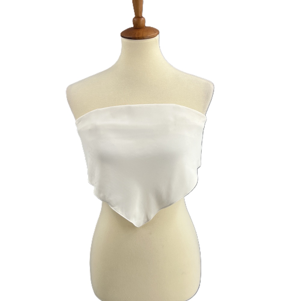 Amanda Uprichard Ivory Strapless Self Tie‎ Bandeau Top Festival Boho Womens XS